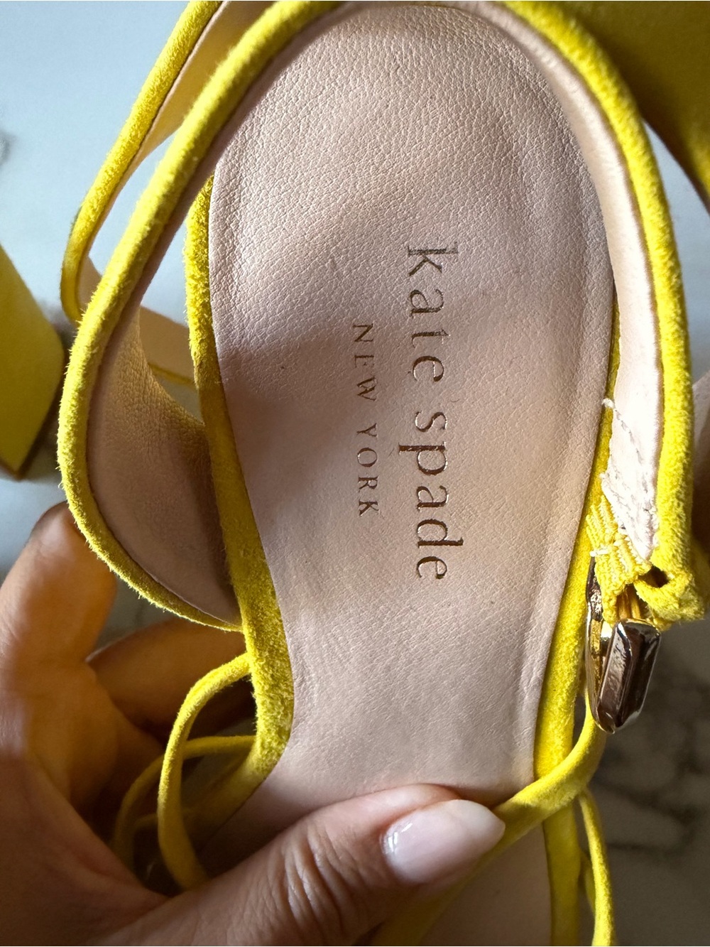 Kate Spade Yellow Strappy platform Heel Sandals - Picture 4 of 7